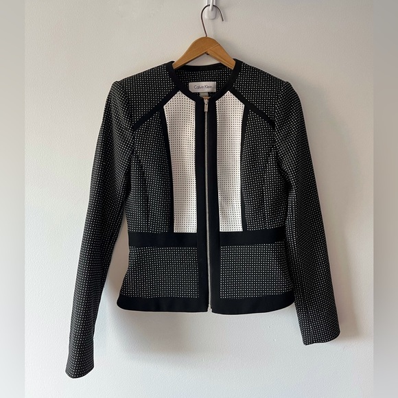 Calvin Klein Blazer with Black and Cream Pattern - Picture 1 of 6